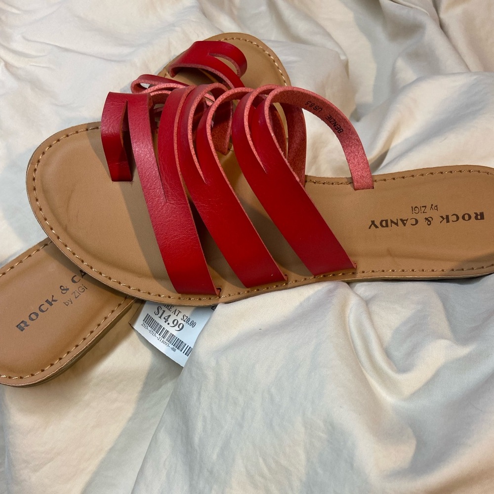 Rock & Candy Red Strappy Sandals